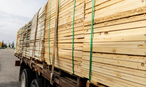 Lumber on truck